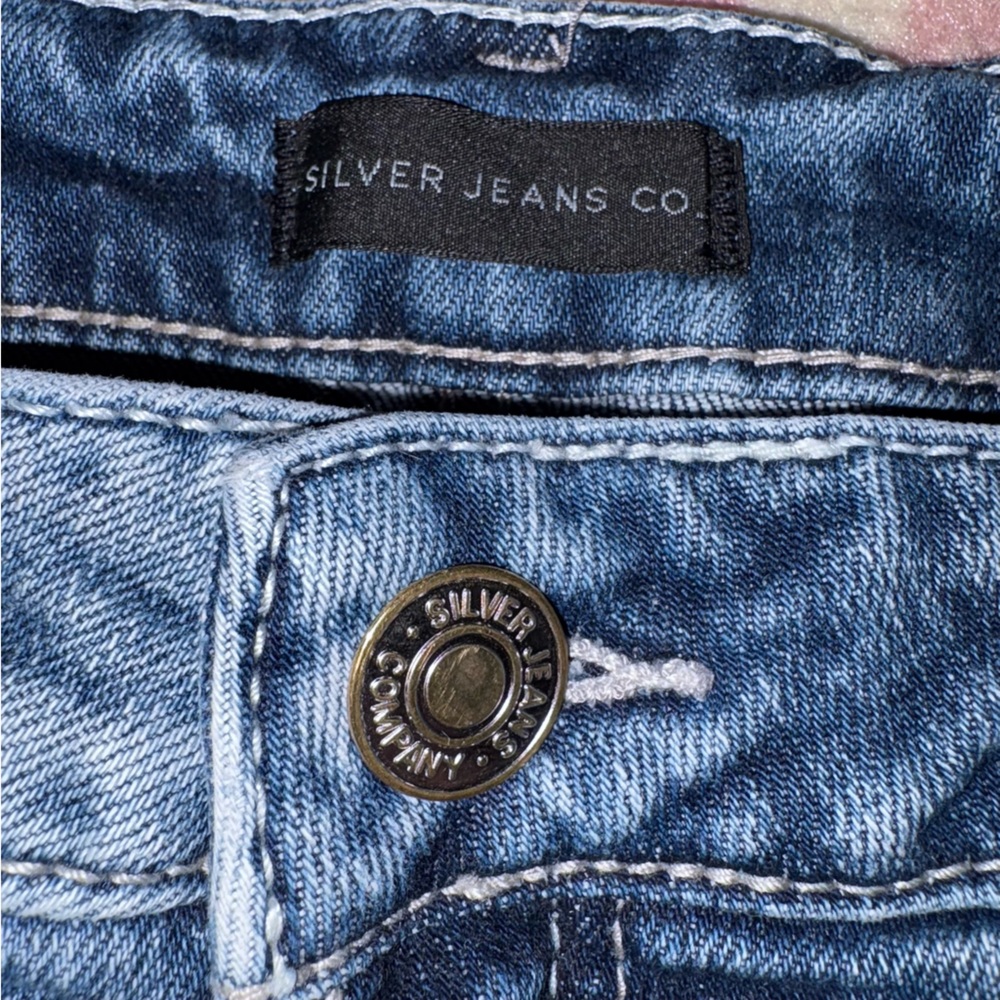 Silver Jeans Distressed Mid-Rise Boyfriend Blue Jeans Women’s 30W 29L - Picture 10 of 15